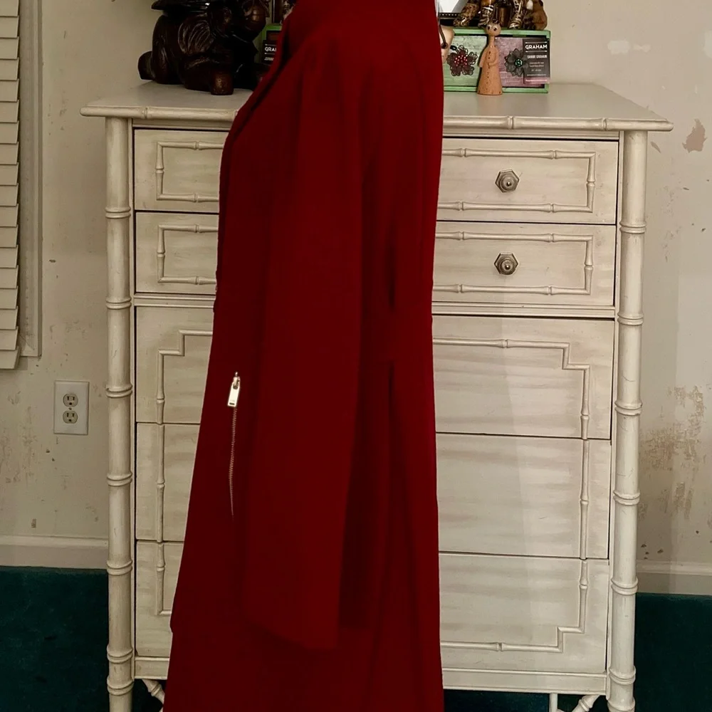 Cherry Red Wool Pea Coat by GUESS - Picture 3 of 12